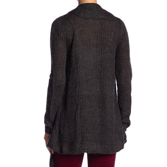 Joe Fresh grey charcoal cascade open front flyaway cardigan extra small MSRP 39 - Picture 2 of 12